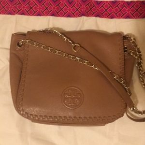 Authentic Tory Burch Marion tote with dust bag tan